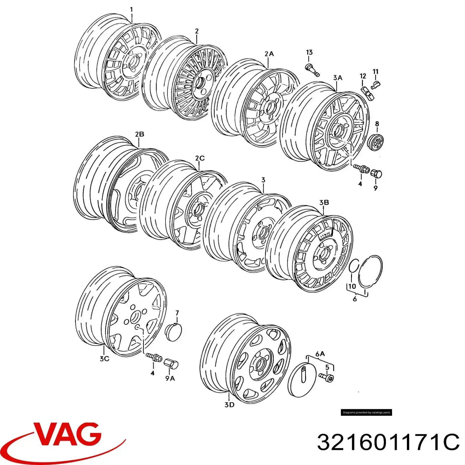  Tapacubo rueda para Volkswagen Golf 3 