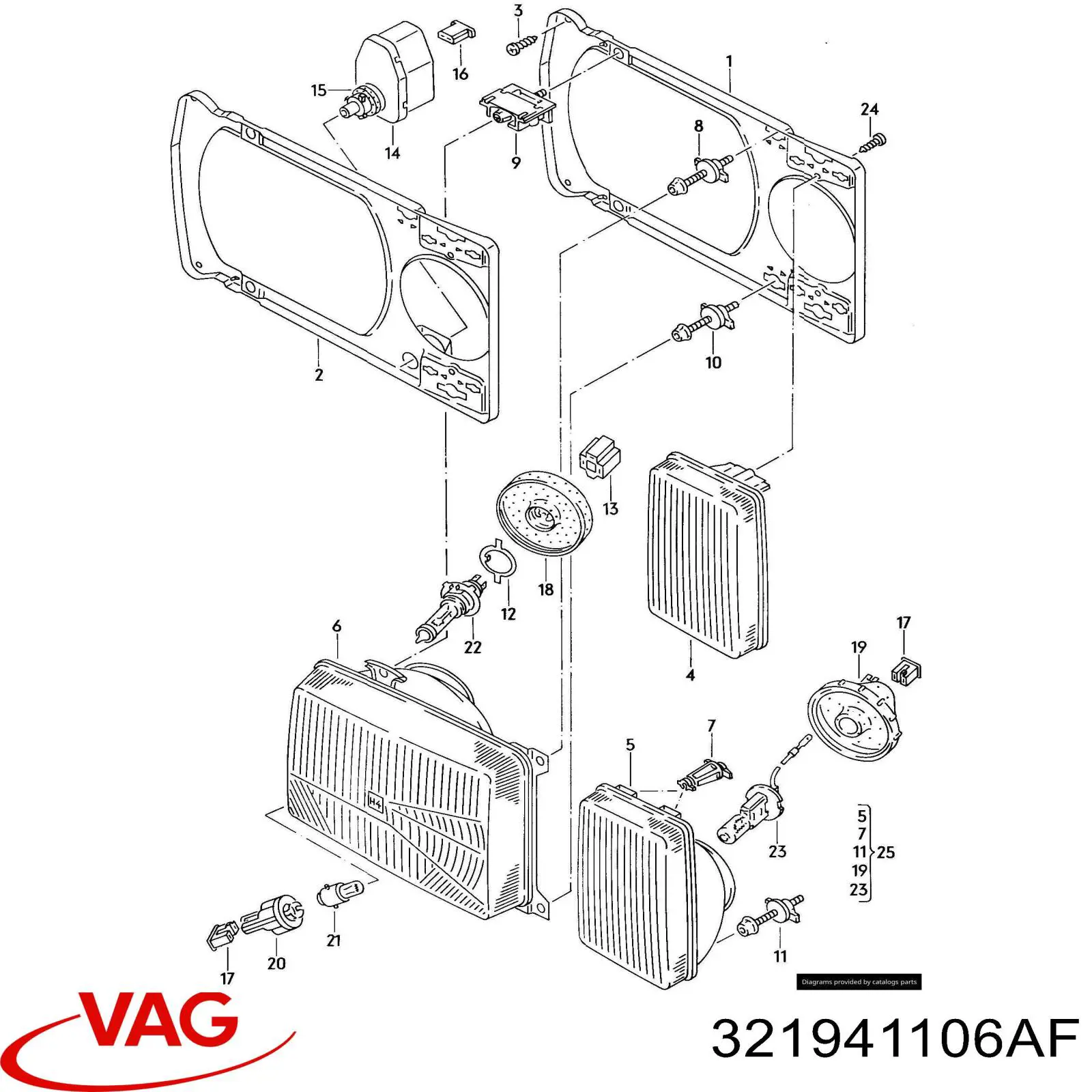  Faro derecho para Volkswagen Passat B2, 32B