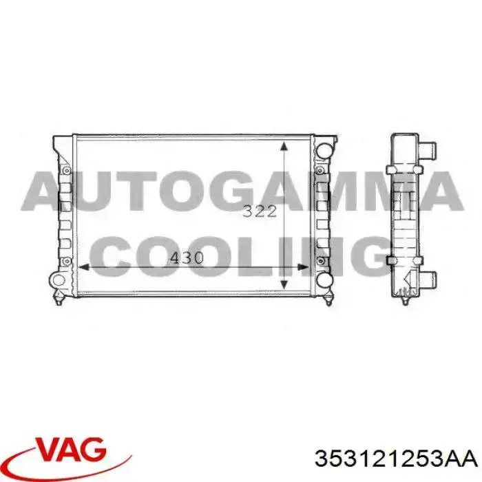 353121253AA VAG radiador refrigeración del motor