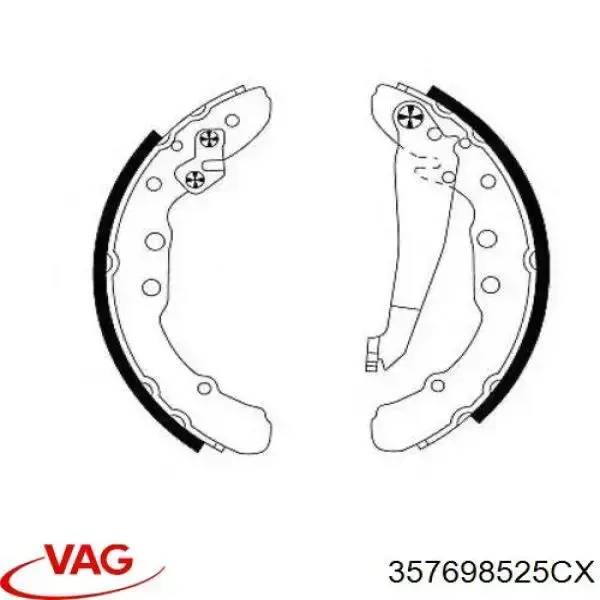 357698525CX VAG zapatas de frenos de tambor traseras