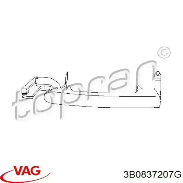 3B0837207G VAG tirador de puerta exterior trasero