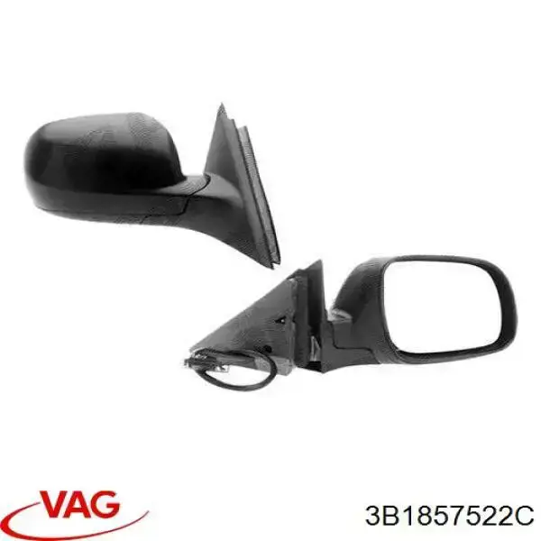 3B1857522C VAG cristal de espejo retrovisor exterior derecho