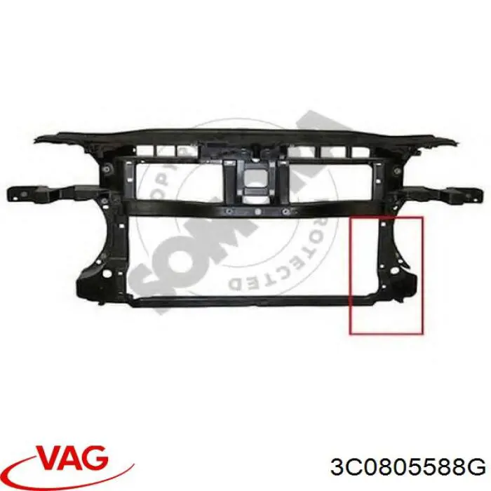 3C0805588E VAG soporte de radiador completo