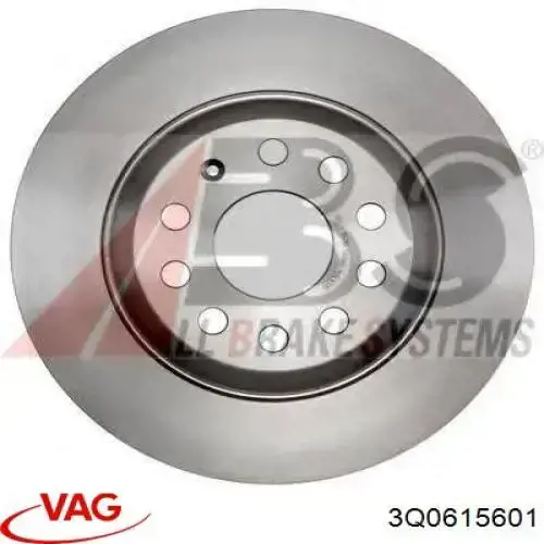 3Q0615601 VAG disco de freno trasero