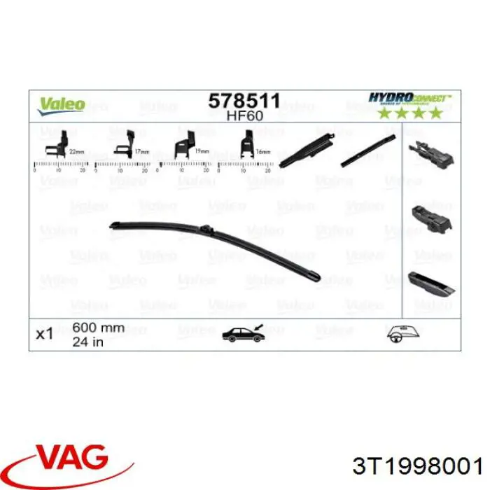  Juego de limpiaparabrisas de luna delantera, 2 piezas para Skoda SuperB 2 