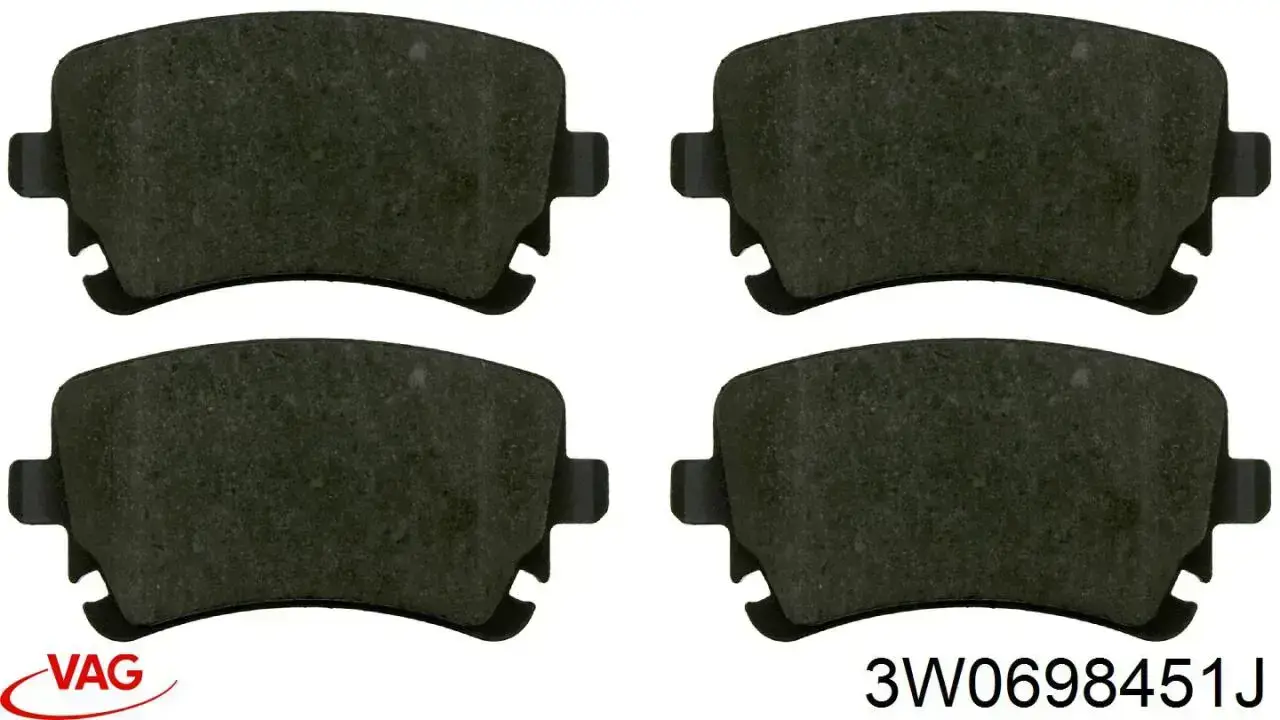 3W0698451J VAG pastillas de freno traseras