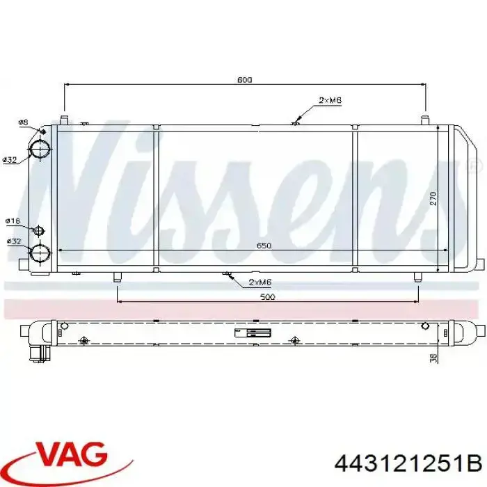  Radiador, refrigeración del motor adicional para Audi 100 44, 44Q, C3