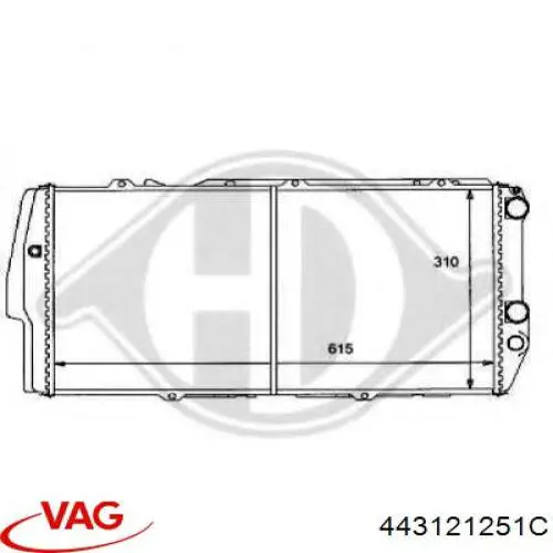 443121251C VAG radiador, refrigeración del motor adicional