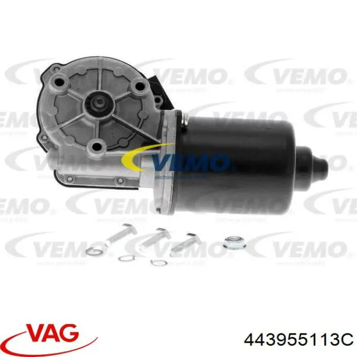 443955113C VAG motor del limpiaparabrisas del parabrisas