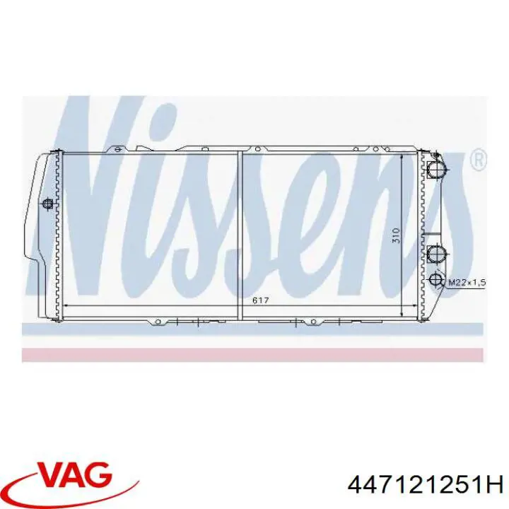 447121251H VAG radiador refrigeración del motor