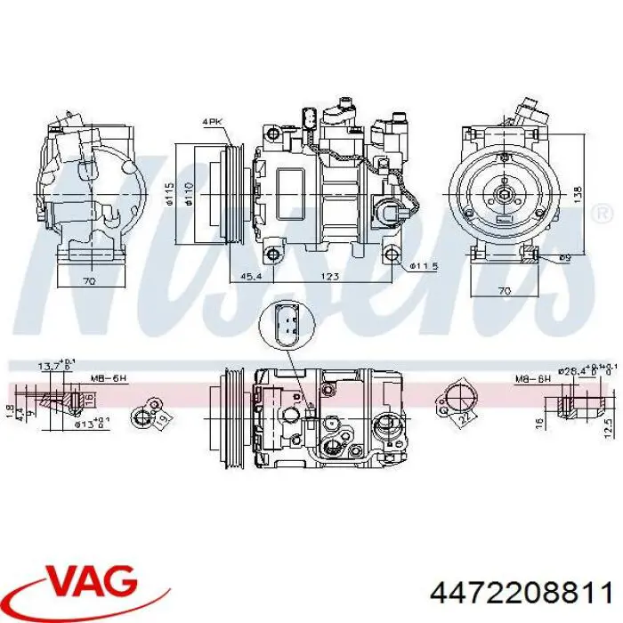 447220-8811 VAG compresor de aire acondicionado