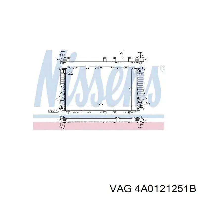 4A0121251B VAG radiador refrigeración del motor