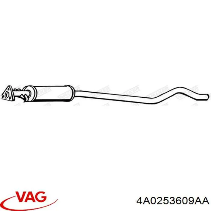 4A0253609AA VAG silenciador posterior