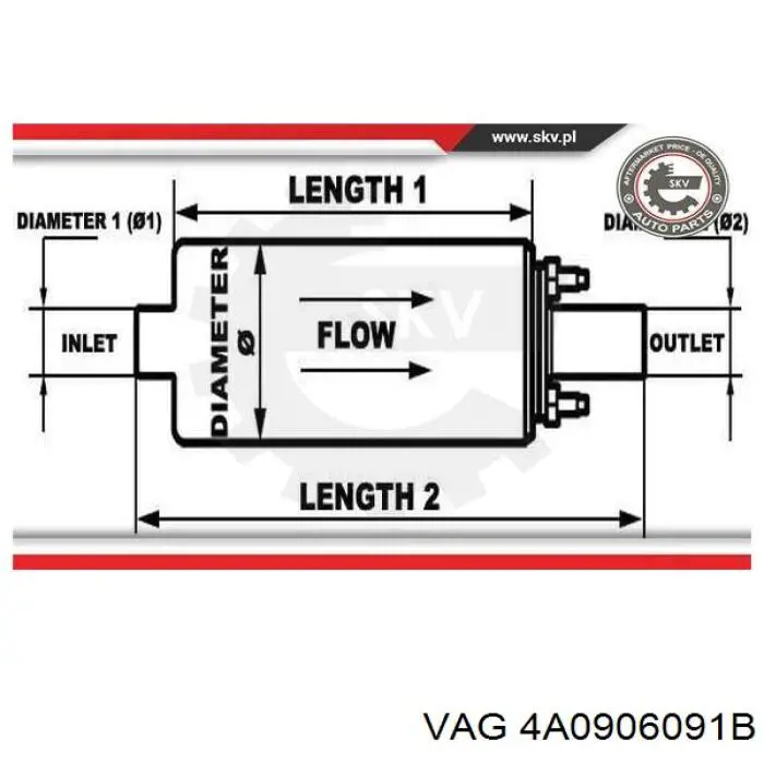 4A0906091B VAG bomba de combustible eléctrica sumergible