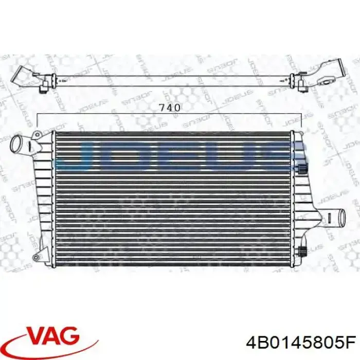 4B0145805F VAG radiador de aire de admisión