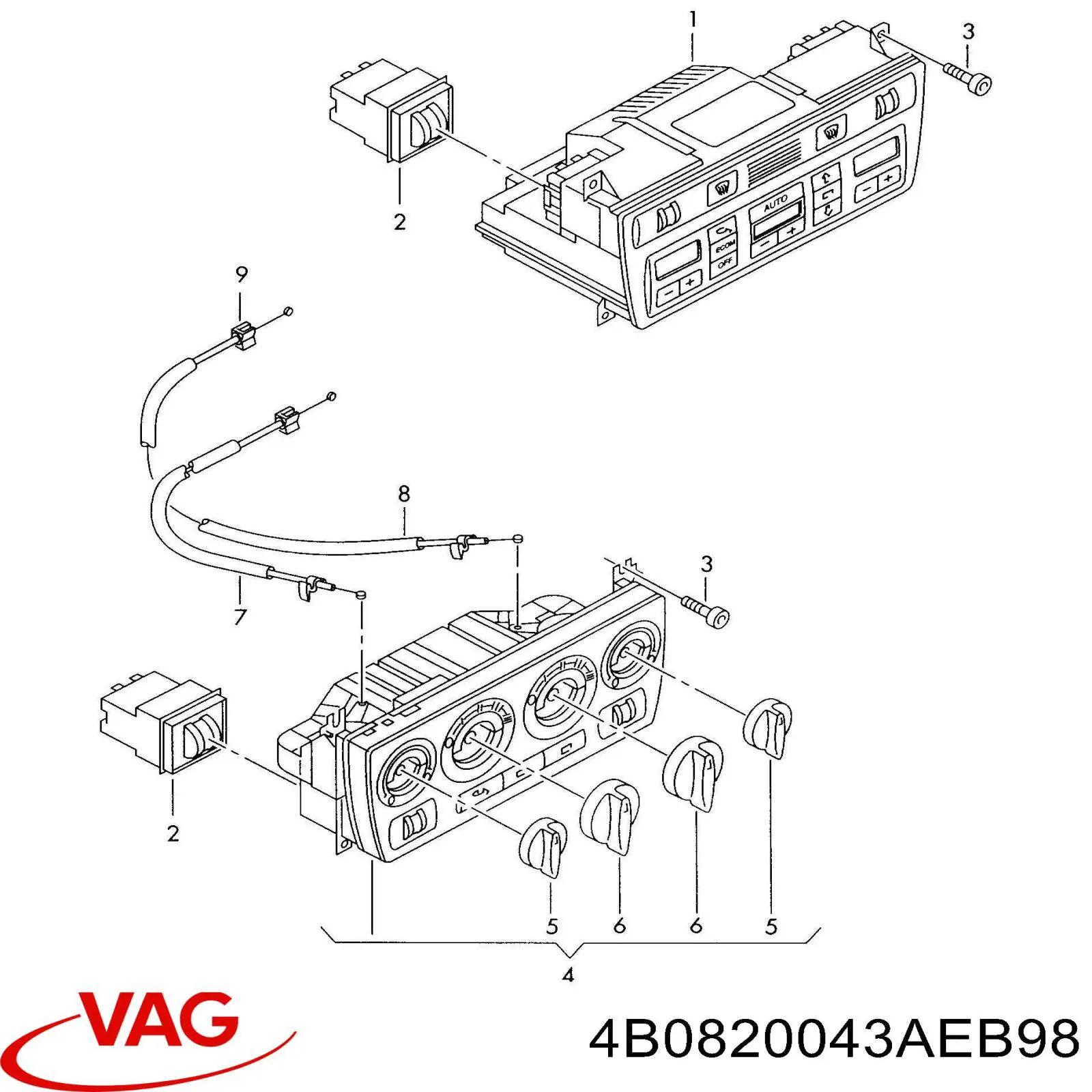 4B0820043AEB98 VAG unidad de control, calefacción/ventilacion