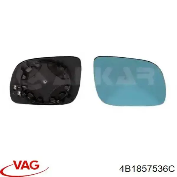 4B1857536C VAG cristal de espejo retrovisor exterior derecho