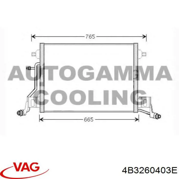 4B3260403E VAG condensador aire acondicionado