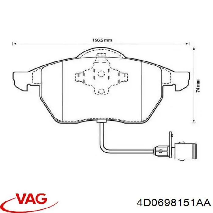 4D0698151AA VAG pastillas de freno delanteras