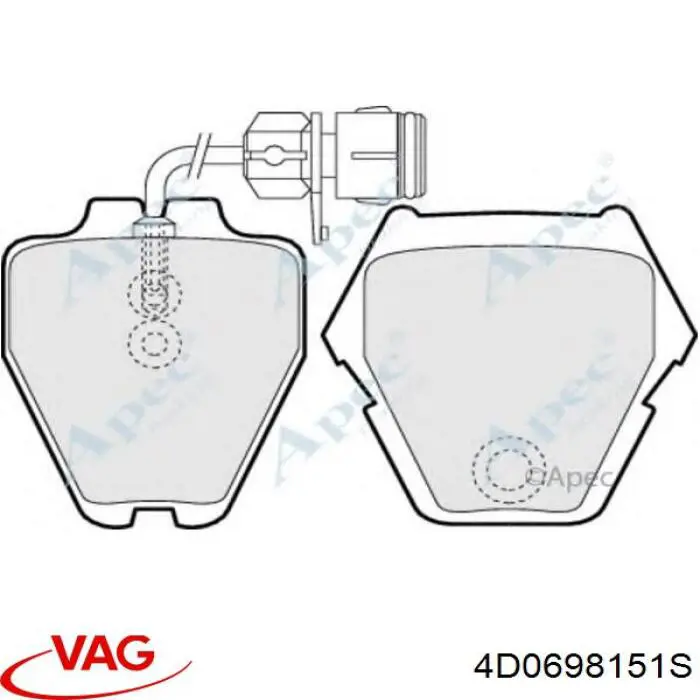 4D0698151S VAG pastillas de freno delanteras