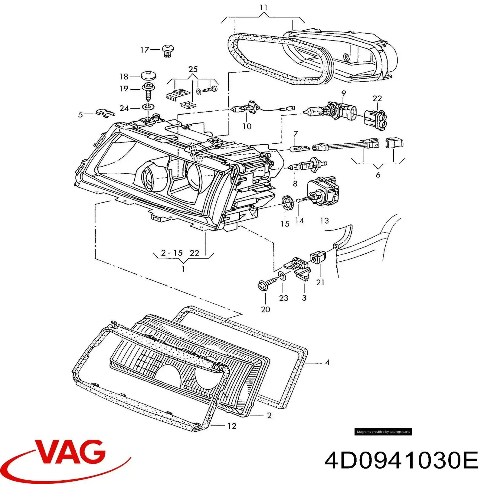  Faro derecho para Audi A8 4D2, 4D8