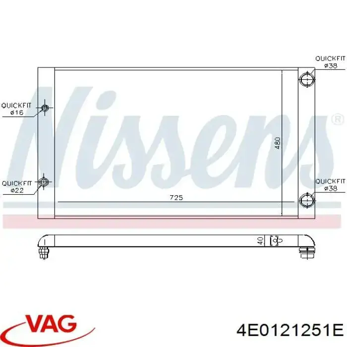 4E0121251E VAG radiador refrigeración del motor