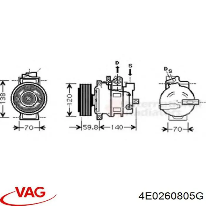 4E0260805G VAG compresor de aire acondicionado