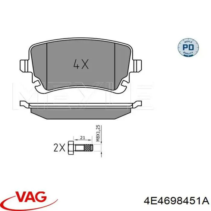 4E4698451A VAG pastillas de freno traseras