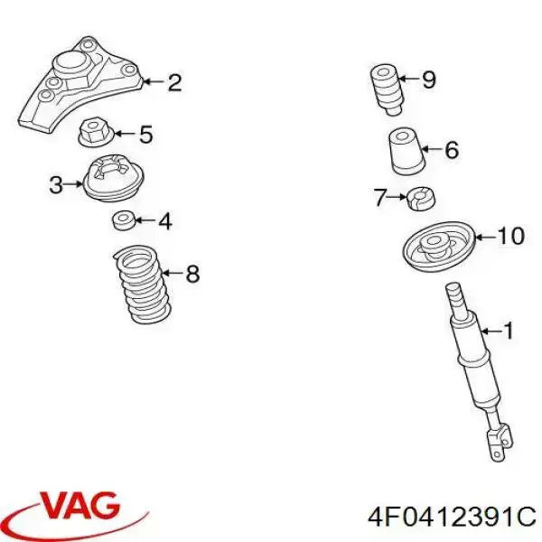 4F0412391C VAG soporte amortiguador delantero