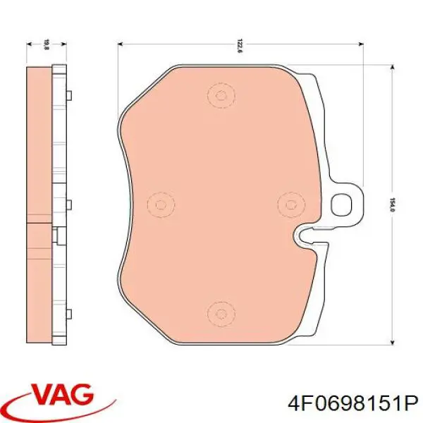 4F0698151P VAG pastillas de freno delanteras