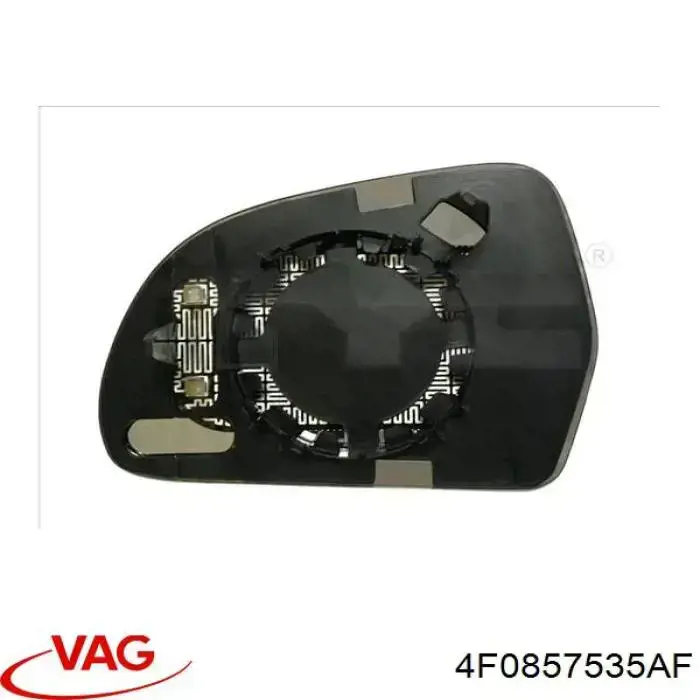 4F0857535AF VAG cristal de espejo retrovisor exterior izquierdo