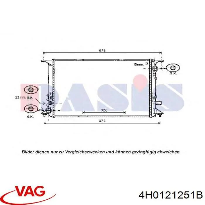 4H0121251B VAG radiador refrigeración del motor