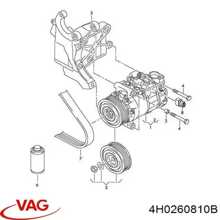  Polea Compresor A/C para Audi A7 4GA, 4GF