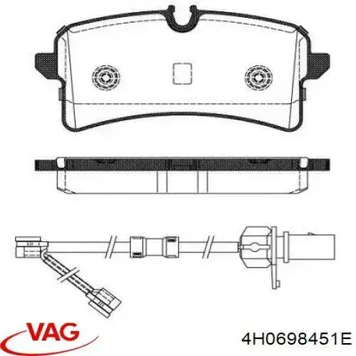 4H0698451E VAG pastillas de freno traseras