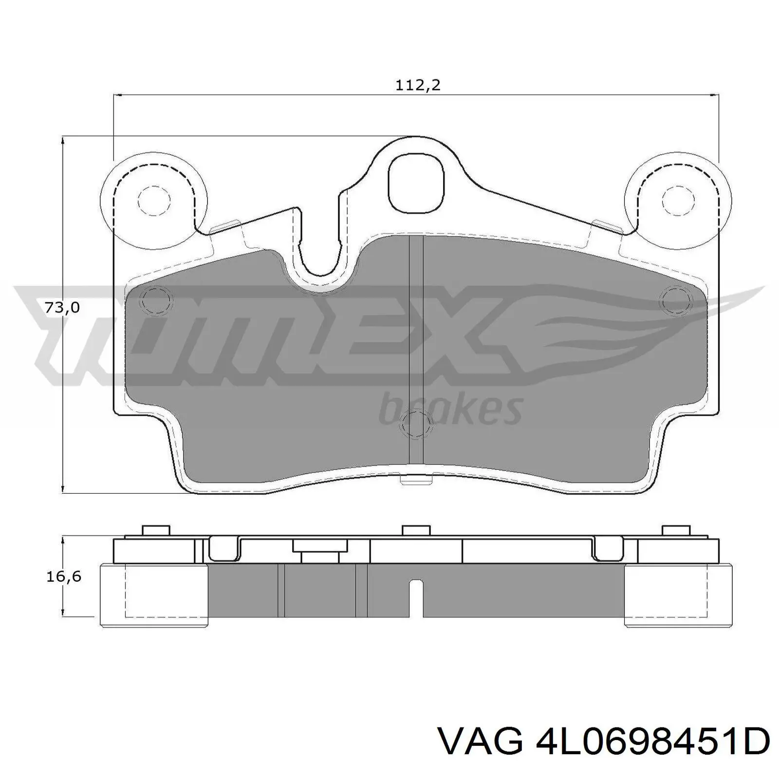 4L0698451D VAG pastillas de freno traseras