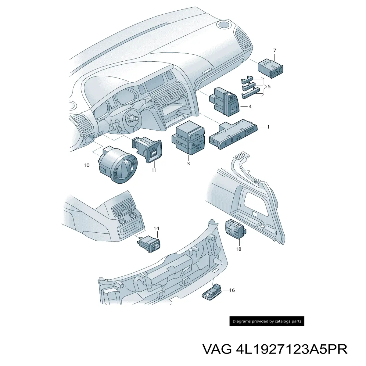  Botón de encendido Parktronic para Audi Q7 4LB