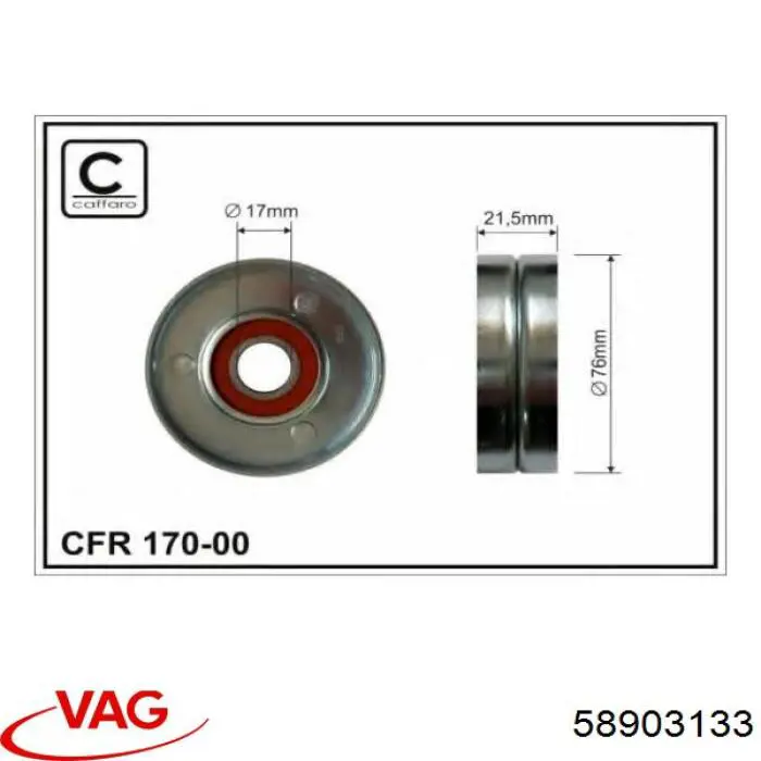 58903133 VAG tensor de correa, correa poli v