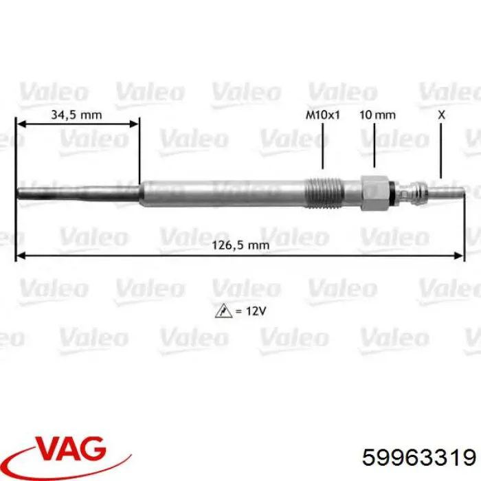 59963319 VAG bujía de incandescencia