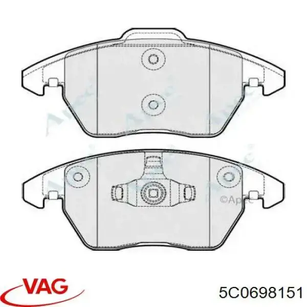 5C0698151 VAG pastillas de freno delanteras