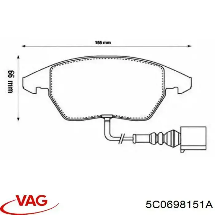 5C0698151A VAG pastillas de freno delanteras