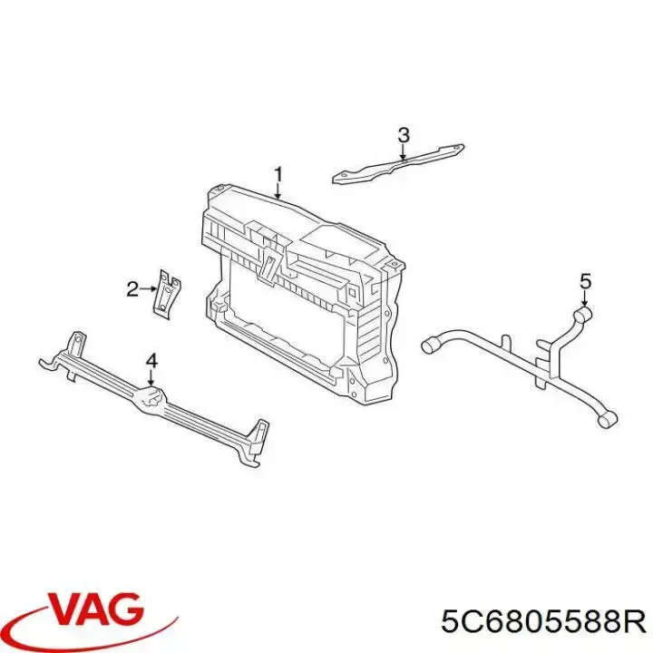 5C6805588R VAG soporte de radiador completo