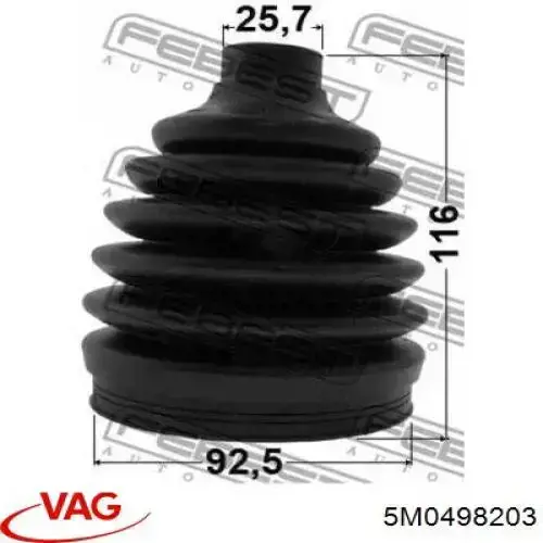 5M0498203 VAG fuelle, árbol de transmisión delantero exterior