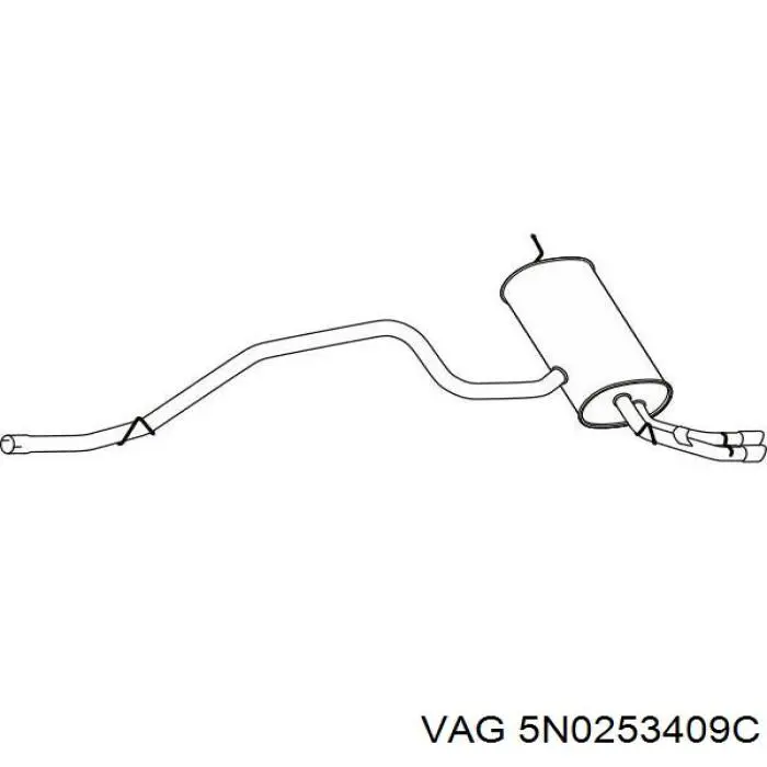  Silenciador del medio para Volkswagen Tiguan 1 