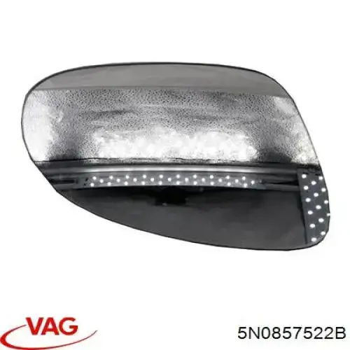 5N0857522B VAG cristal de espejo retrovisor exterior derecho