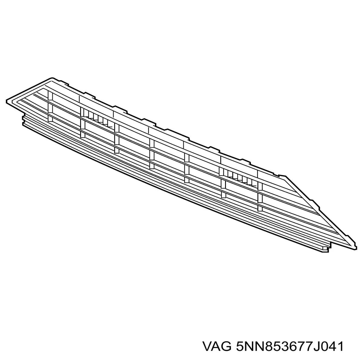  Rejilla de ventilación, parachoques trasero, central para Volkswagen Tiguan BW