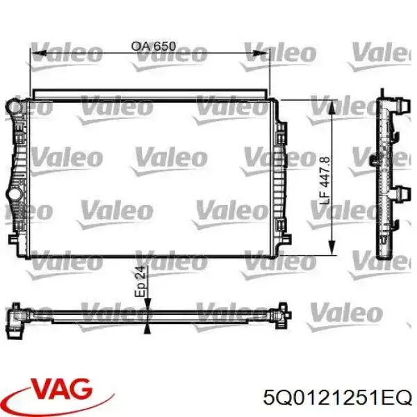 5Q0121251EQ VAG radiador refrigeración del motor