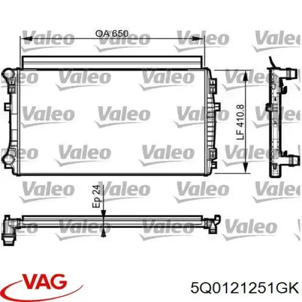 5Q0121251GK VAG radiador refrigeración del motor