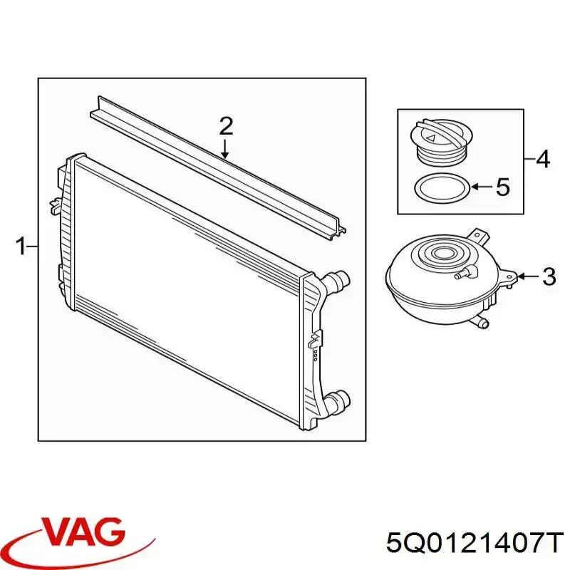 5Q0121407T VAG botella de refrigeración