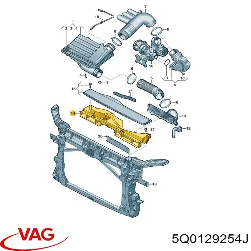 5Q0129254J VAG entrada del filtro de aire