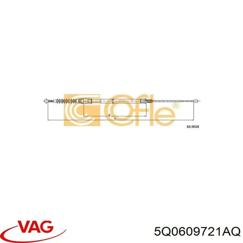  Cable de freno de mano trasero derecho/izquierdo para Skoda Octavia 3 